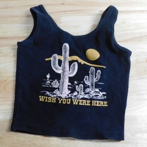 Obsessive love black cactus crop tank top